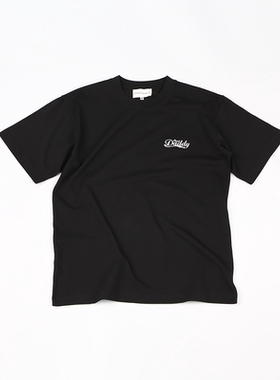 SOD Co.“经典老爹”标语刺绣T恤 黑色纯棉圆领基础短袖