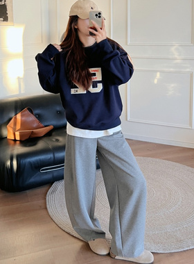 8.20新品【美式轻奢线】高阶潮酷风秋冬52号两色数字圆领休闲卫衣