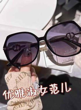 2025新款墨镜女高级感显白茶色偏光太阳眼镜可配近视带有度数眼镜
