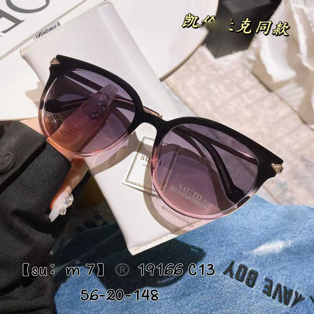 时尚偏光太阳镜女士潮大框渐变紫色开车墨镜防紫外线可配近视散光