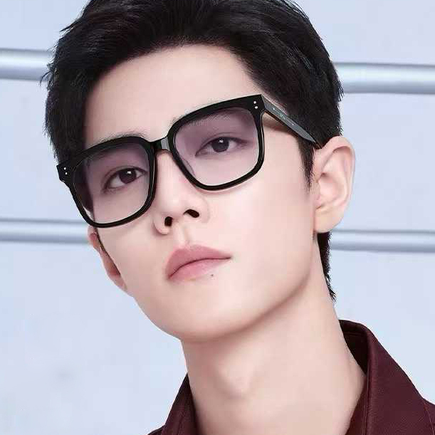 肖战同款方框太阳镜男渐变色墨镜高级感配近视眼镜框变色镜片散光
