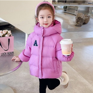女童羽绒服短款三防面料2025冬季新款儿童加厚白鸭绒保暖男童外套
