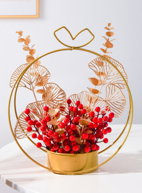 速发喜意发财果花篮摆件家居饰品电乔柜酒柜客厅装饰视迁之创新居