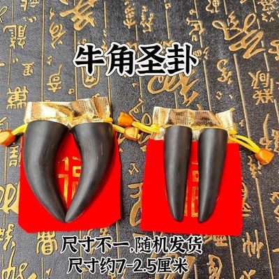 速发道家用品卦角圣牛牛角圣杯杯牛角卦圣卦圣道黑色牛角卦
