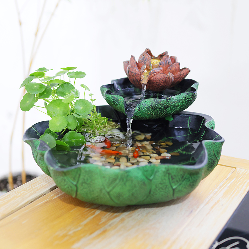 速发中式院子造景养器流水盆水循环鱼缸花盆缸景水鱼摆件流观