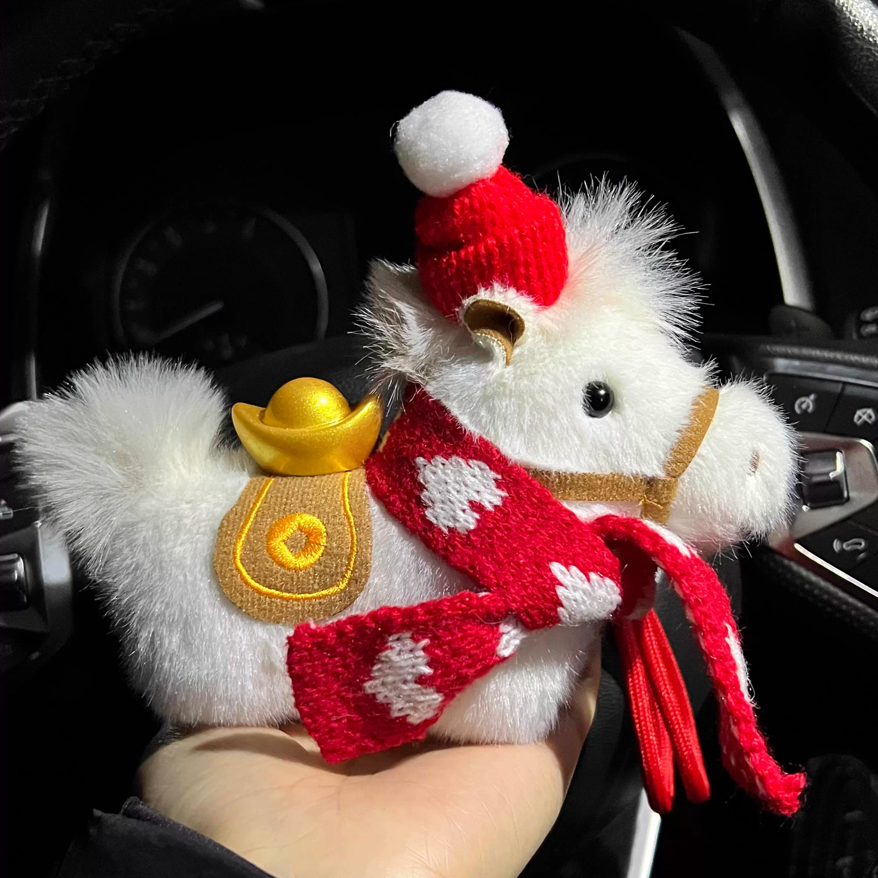 【马上有钱】圣诞元宝小马挂件本命年吉祥物公仔钥匙扣新年小红马