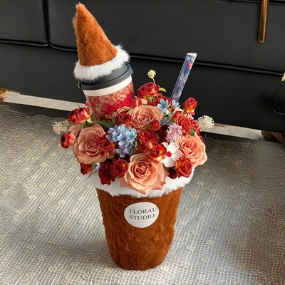 立冬的第一杯奶茶花桶来喽！