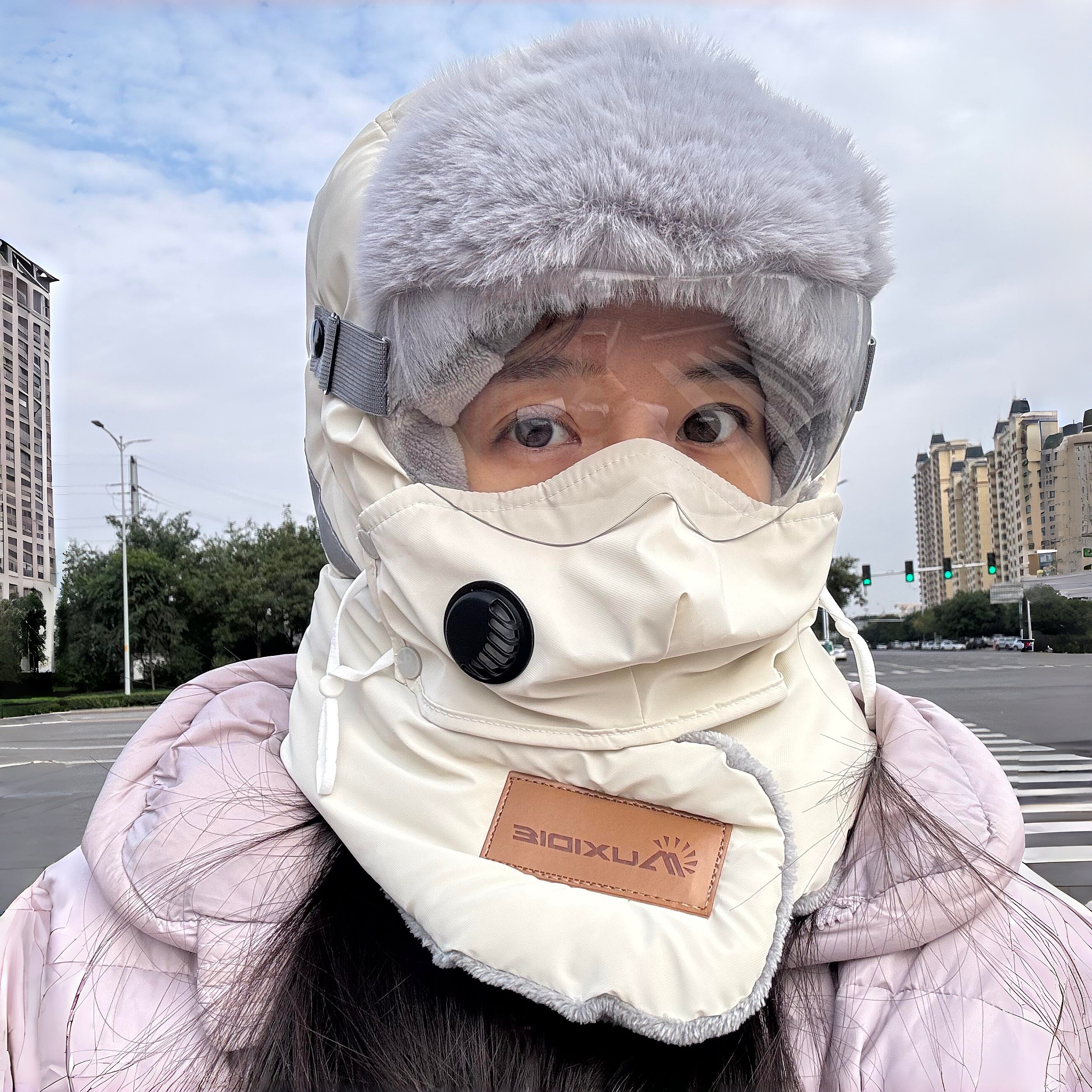 【电动车搭子】冬季电动车帽子骑行防雨挡风防寒保暖围脖帽子一体