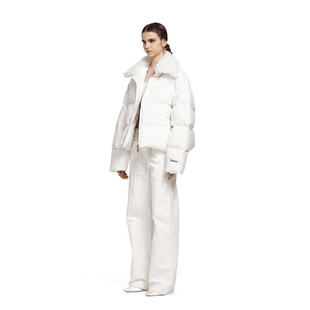 Aeaea2022秋冬经典可拆卸泰迪毛领泡泡羽绒服外套90白鸭绒