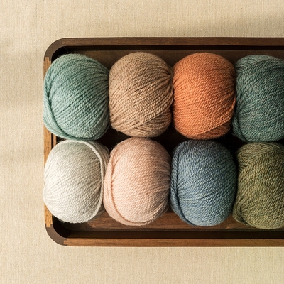 中粗纯毛毛线莫兰迪3股毛线澳洲美利奴手工DIY编织围巾帽子毛线团