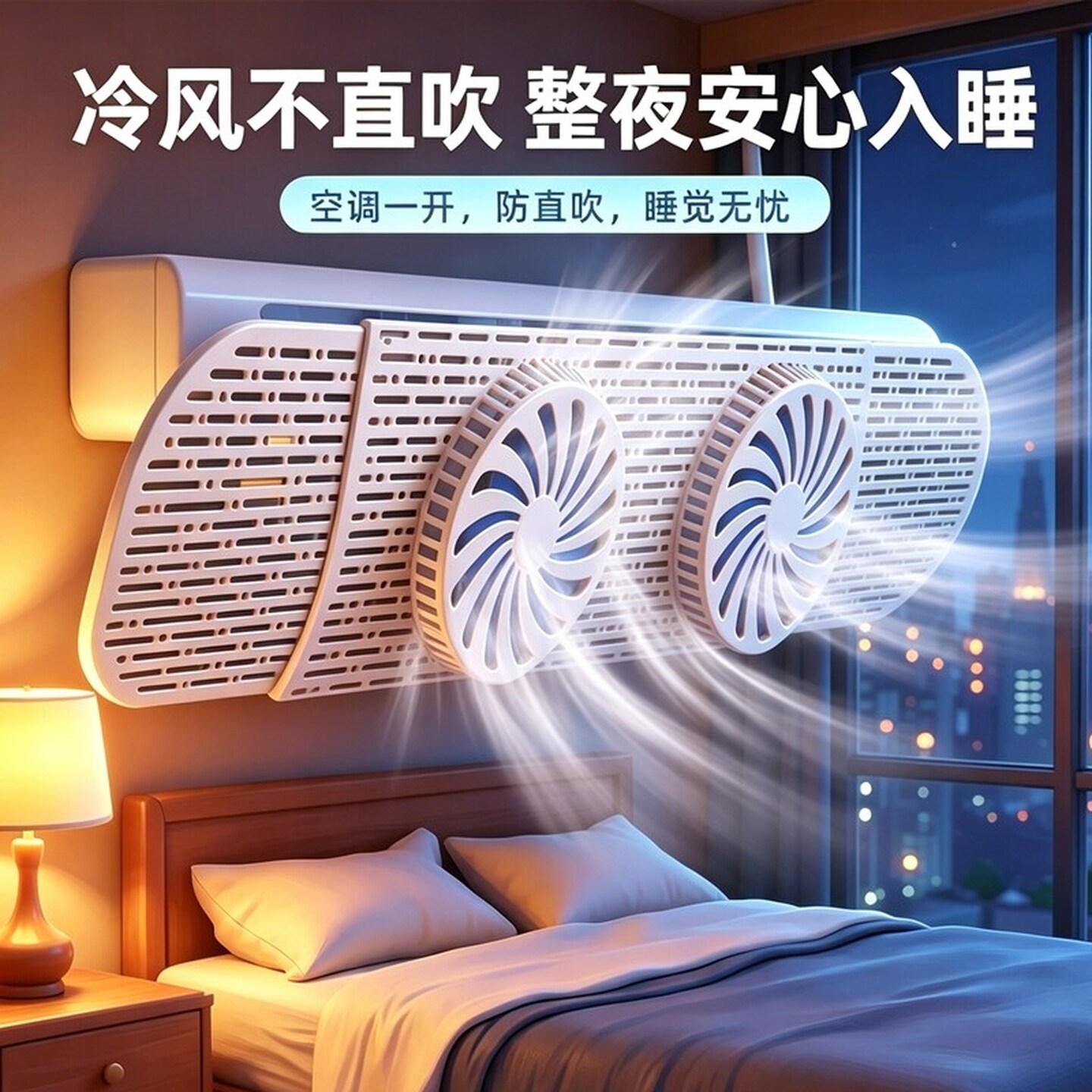 空调新型挡风板带风扇防直吹卧室导风母婴伸缩通用壁挂挂钩免安装