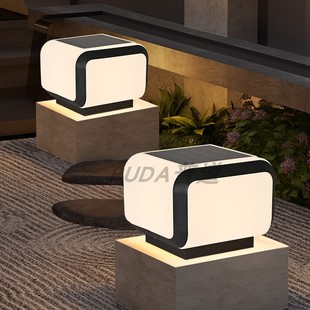 太阳能户外防水柱头灯家用别墅庭院入户大门口两侧门柱柱子围墙灯