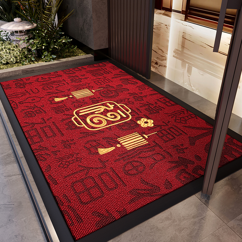 入户门地垫红色玄关大门口进门脚垫喜庆门外室外家用地毯防滑除尘
