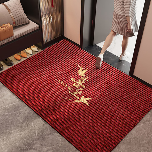 红色入户门地垫喜庆玄关大门口进门门垫地毯结婚门外防滑耐脏脚垫
