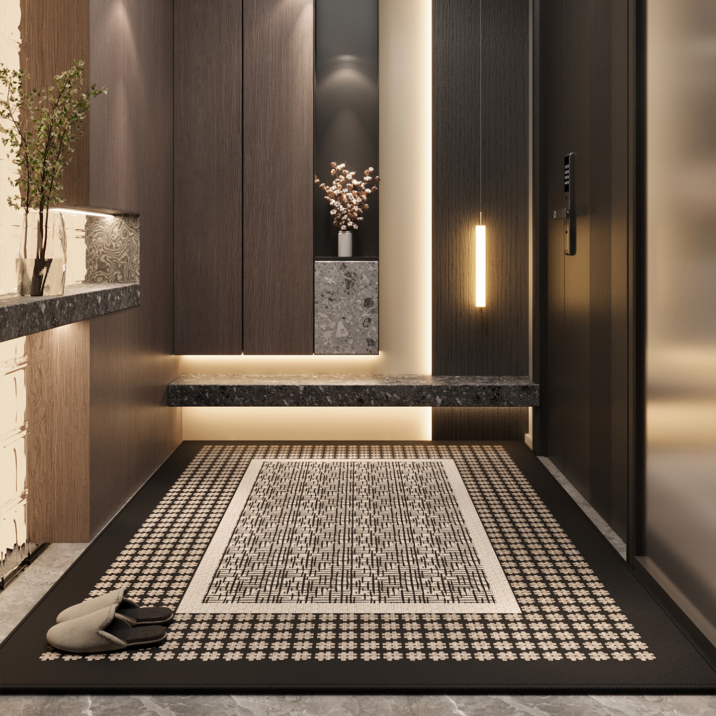 入户门地垫玄关大门口进门脚垫子防滑除尘轻奢高级感耐磨耐脏地毯
