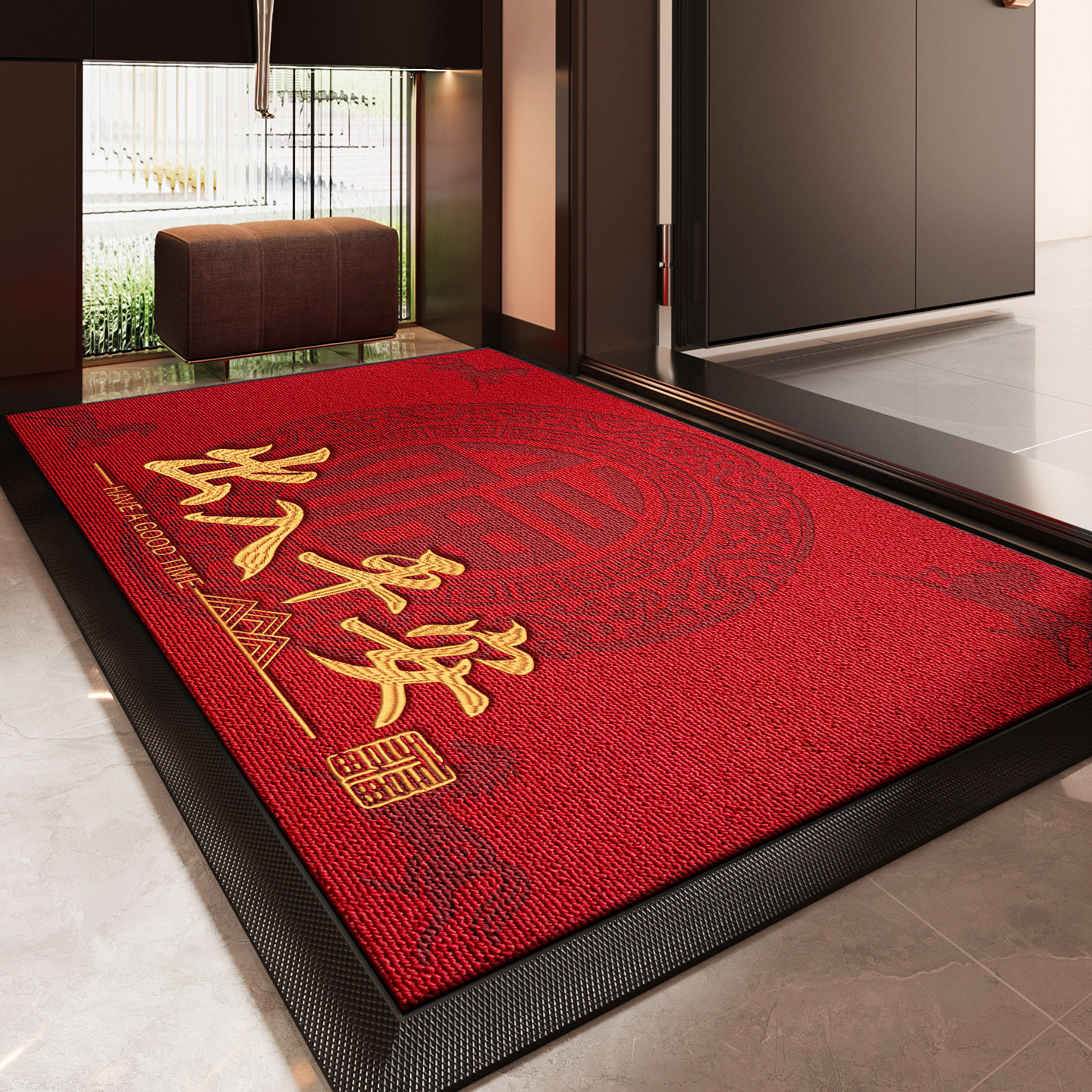 入户门地垫红色喜庆新年玄关大门口进门防滑耐脏除尘脚垫室外地毯,居家布艺,入户地垫,淘宝优惠券,粉丝福利购,淘宝优惠卷