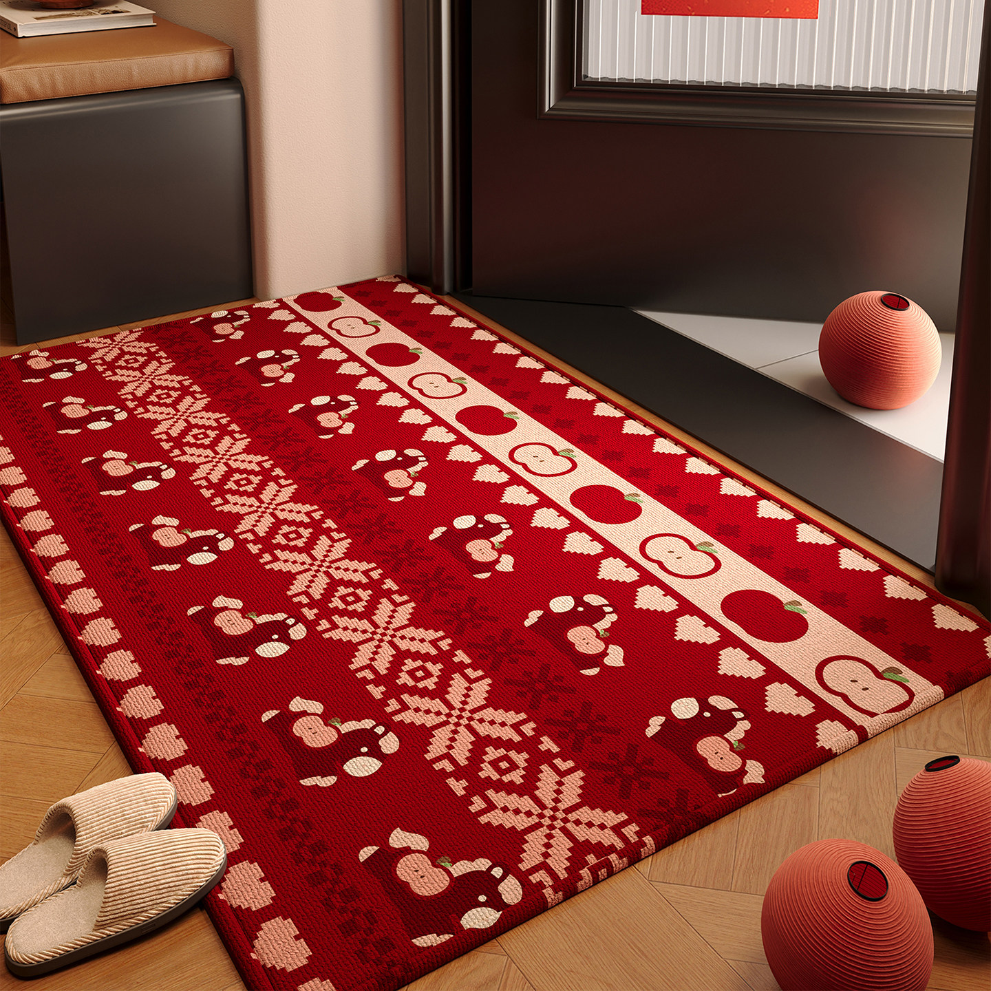 入户门地垫玄关进门脚垫红色新年喜庆2026新款防滑室内地毯可定制,居家布艺,入户地垫,淘宝优惠券,粉丝福利购,淘宝优惠卷