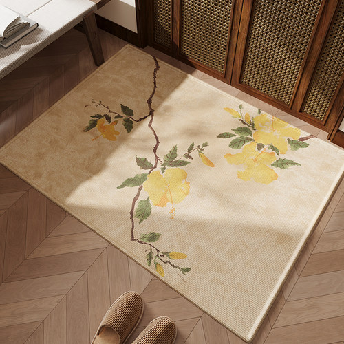 新中式地垫入户门垫玄关大门口进门脚垫国风耐脏除尘防滑室内地毯