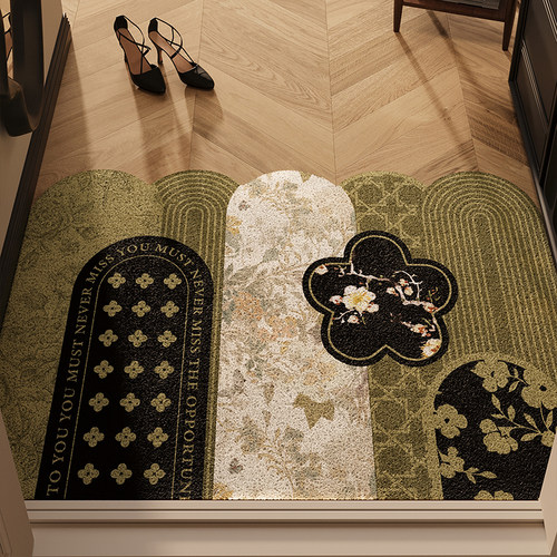 PVC入户门地垫丝圈覆古耐脏免洗防滑脚垫大门口进门刮泥除尘地毯