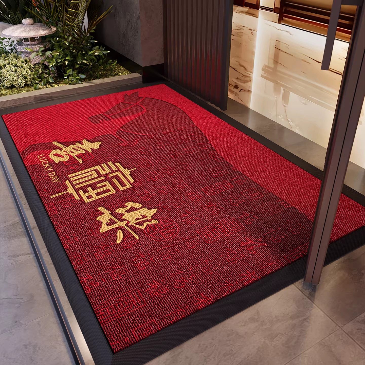 入户门地垫红色新年玄关大门口进门脚垫喜庆门外防滑除尘耐脏耐磨,居家布艺,入户地垫,淘宝优惠券,粉丝福利购,淘宝优惠卷