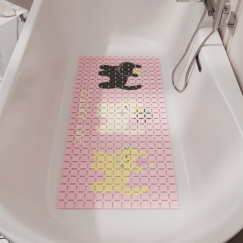 PVC浴缸吸盘垫卡通化妆室地垫淋浴防摔免洗儿童孕妇洗澡防滑脚垫