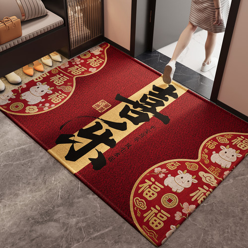 入户门地垫红色新中式葫芦2026新款玄关大门口进门脚垫子防滑地毯