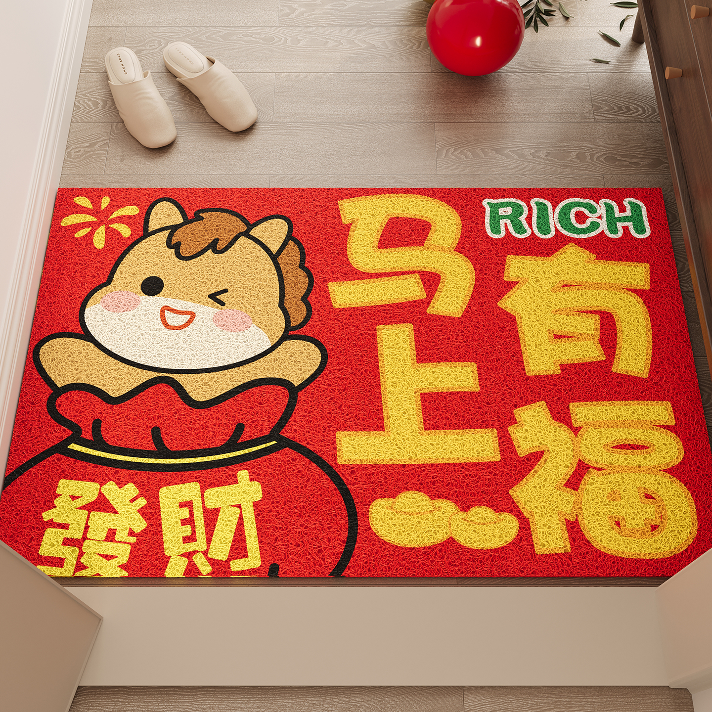 地垫入户门垫2025新款马年红色