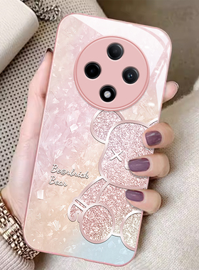 适用OPPOA3Pro手机壳新款奢华玻璃全包A3s炫彩钻石小熊个性女防摔保护套卡通时尚潮流高级感创意不会撞壳的5G