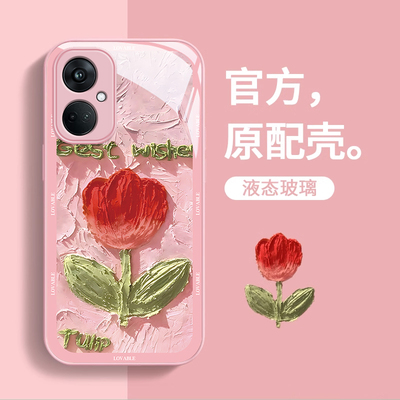 OPPOK11钢化玻璃油画手机壳防摔