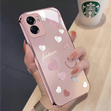 适用于OPPOA57 5G创意手机壳时尚简约ins风渐变爱心OPPOPFTM20金属漆玻璃保护套全包防摔壳