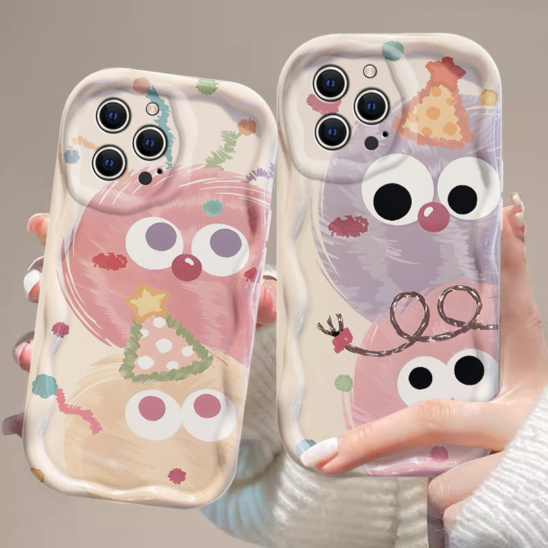 适用苹果15手机壳iPhone14新款13全包12Pro透明11怪兽煤球XSmax可爱女8plus情侣6s卡通7防摔保护SE23软套潮流