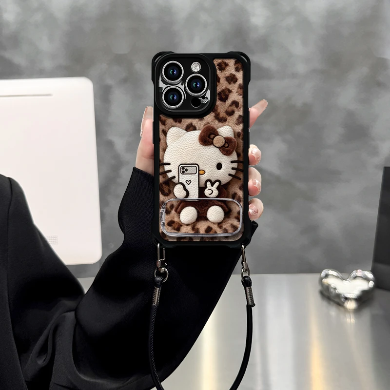 适用苹果系列拍照KT猫防摔手机壳