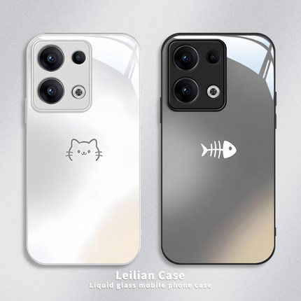 适用OPPOReno13手机壳新款Reno12金属漆Reno11玻璃10Pro+简约9创意Reno全包8猫咪7SE鱼骨头6防摔5K保护套4硬3
