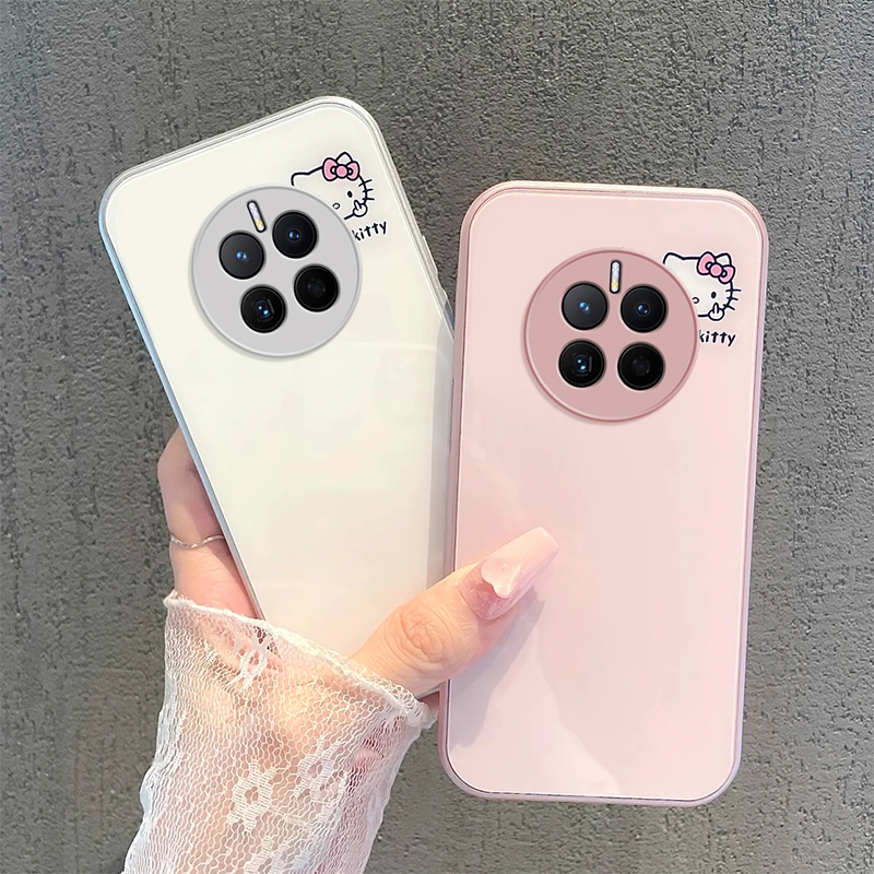 适用于华为Mate60新款手机壳女Mate50Pro新潮简约Mate 40Pro+卡通kt猫Mate30全包防摔保护套Mate20金属漆玻璃