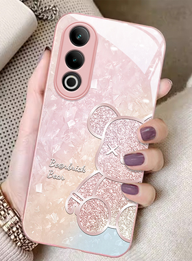 适用一加ACE3V手机壳新款ACE2Pro奢华玻璃竞速版全包炫彩钻石小熊一加12个性女防摔11保护套10时尚高级9R潮流