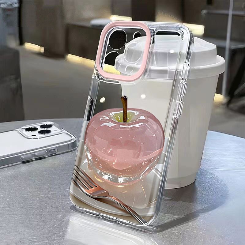 适用水晶苹果16手机壳iPhone15简约13个性ip14透明12Pro保护套11全包xsmax软硅胶8plus全包xr新女款6s二代SE2