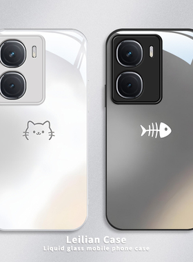 适用iQOONEO10手机壳VIVOiQOONEO9金属漆玻璃NEO8Pro卡通NEO7SE竞速版NEO6猫咪NEO5活力NEO855保护套3鱼骨NEO