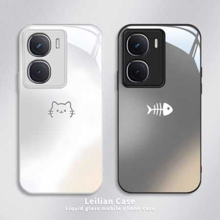 适用iQOONEO10手机壳VIVOiQOONEO9金属漆玻璃NEO8Pro卡通NEO7SE竞速版NEO6猫咪NEO5活力NEO855保护套3鱼骨NEO