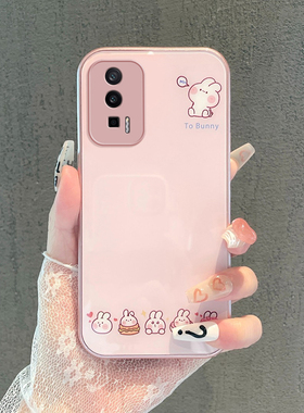 适用红米K60手机壳新款K70冠军版K60卡通K50电竞版创意K40Pro+卖萌兔子K30极速版全包防摔套K30Pro金属漆玻璃