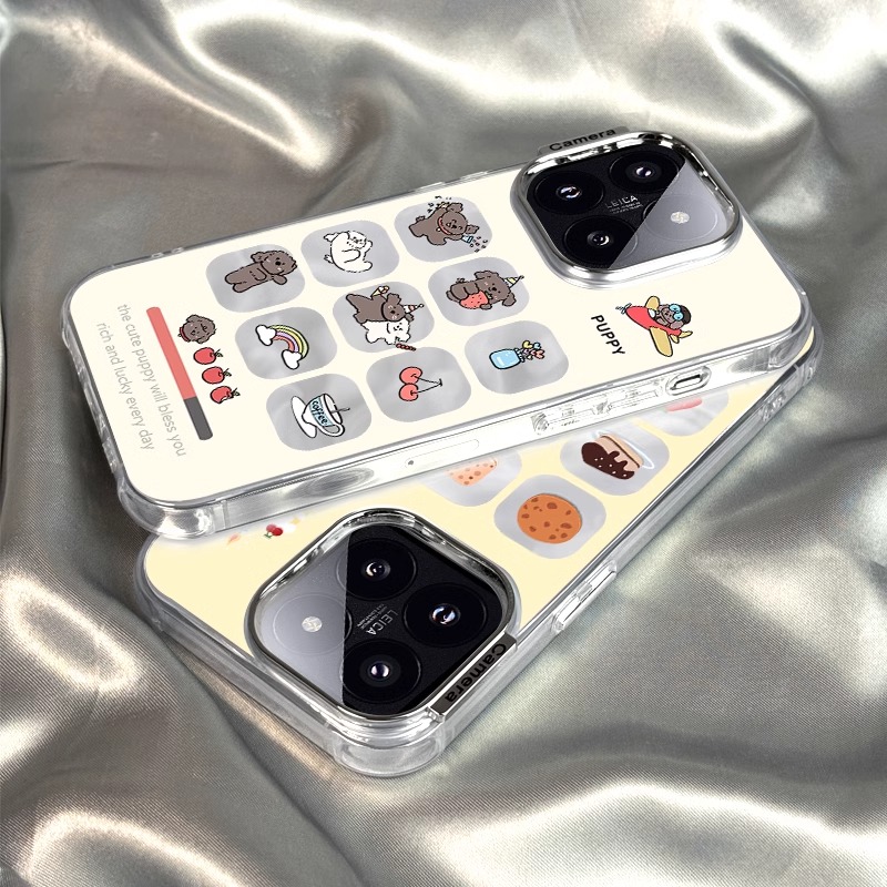 适用苹果系列手机壳线条小狗情侣