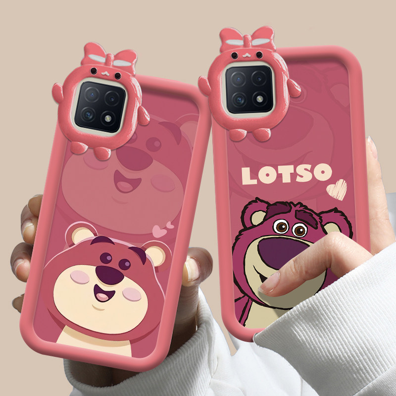 OPPOA53硅胶草莓熊手机壳防摔