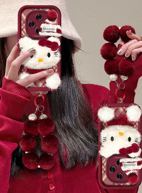 毛绒猫咪适用OPPOA6Pro手机壳A5新款3高级2软1可爱全包A97防摔A96液态A95硅胶A93专用毛绒A92挂绳保护套女