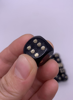 实木木质18mm彩黑色点数筛子游戏色子木头骰子酒吧KTV行酒令道具