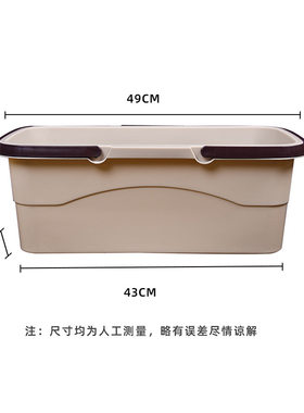 新款塑料拖把池带下水 简易洗拖把盆塑料卫生间长方形手提家用大