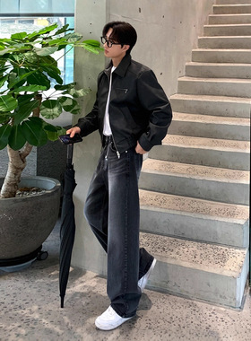 【专柜特价】MYQ高级感痞帅短款皮衣男秋季宽松休闲夹克韩系通勤