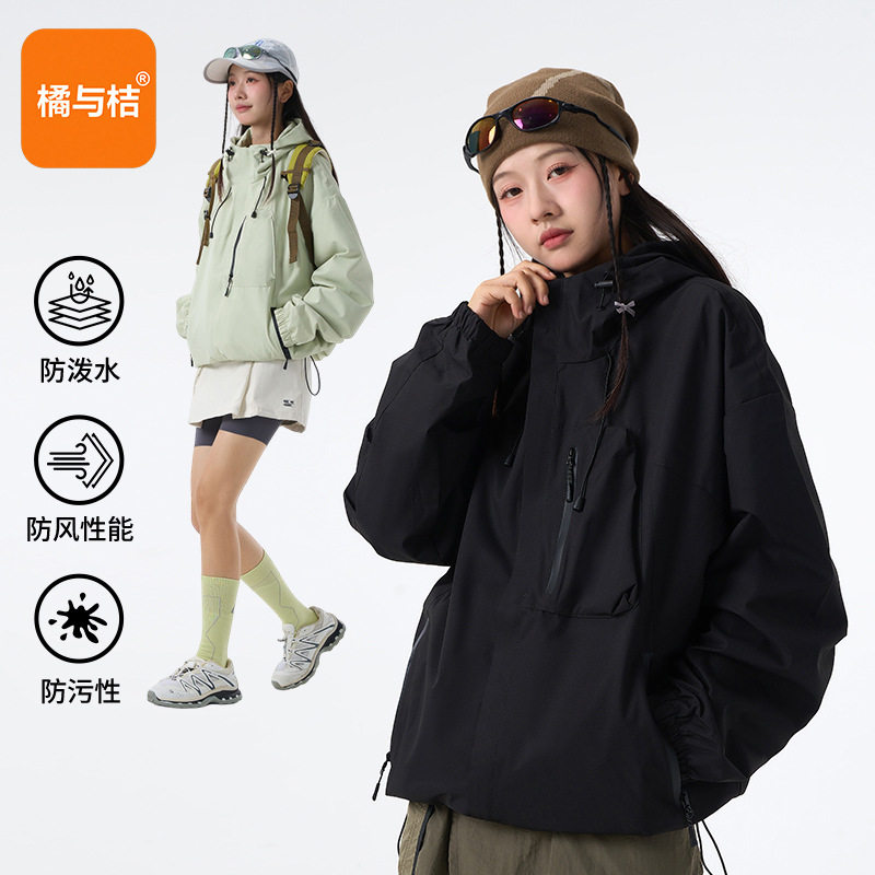 新款软壳冲锋衣女三合一运动外套防风防水鸟家硬壳户外机能冲锋衣