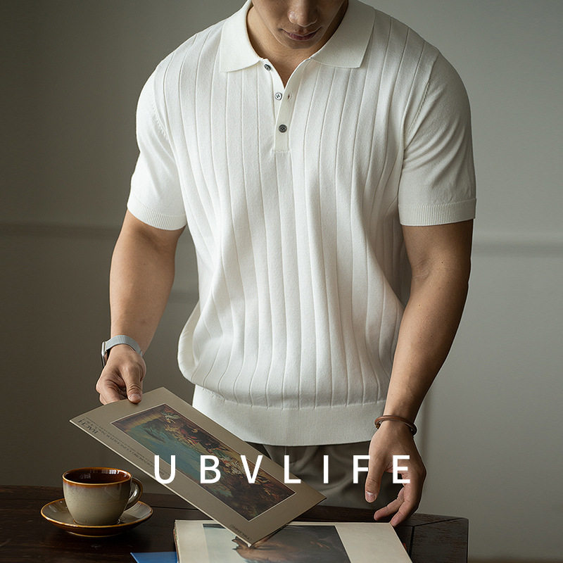 轻奢高端可机洗羊毛短袖POLO衫男士2026春夏针织半袖T恤打底衫