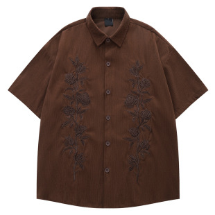 休闲痞帅花卉刺绣宽松痞帅男女短 Cleanfit·猛男美式 冲量3天