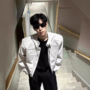 【专柜特价】美式cleanfit短款皮衣外套男潮牌高级感小众设计垫肩