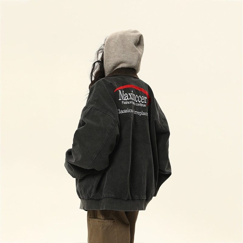 美式复古水洗做旧vintage潮牌工装夹克外套男女春秋季翻领上衣ins,男装,夹克,淘宝优惠券,粉丝福利购,淘宝优惠卷